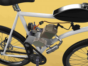 MOTORISED PUSH BIKE BICYCLE MTB MOTOR CYCLE PETROL ENGINE MOTORIZED 3D Model