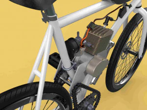MOTORISED PUSH BIKE BICYCLE MTB MOTOR CYCLE PETROL ENGINE MOTORIZED 3D Model