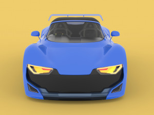 GENERIC ELECTRIC SPORT CAR INTERIOR SEDAN COUPE EV CONVERTIBLE ROADSTER 3Dモデル