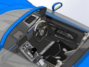 GENERISCHES ELEKTRISCHES SPORTWAGEN-INNENRAUM, SEDAN COUPE EV CABRIO ROADSTER 3D Modell