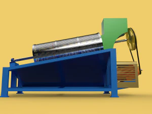 ROTARY DRUM SAND SIEVE MACHINE INDUSTRIAL SIEVING SCREENING SIEVER 3D Model
