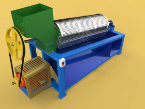 ROTARY DRUM SAND SIEVE MACHINE INDUSTRIAL SIEVING SCREENING SIEVER 3D Model