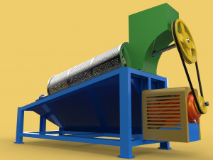 ROTARY DRUM SAND SIEVE MACHINE INDUSTRIAL SIEVING SCREENING SIEVER 3D Модель