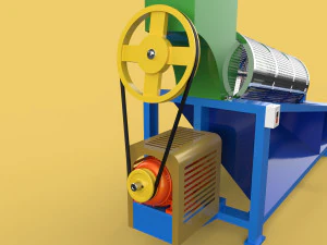 ROTARY DRUM SAND SIEVE MACHINE INDUSTRIAL SIEVING SCREENING SIEVER 3D Model