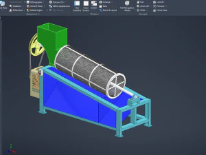 ROTARY DRUM SAND SIEVE MACHINE INDUSTRIAL SIEVING SCREENING SIEVER 3D Model