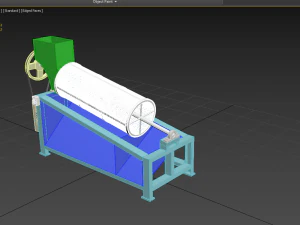 ROTARY DRUM SAND SIEVE MACHINE INDUSTRIAL SIEVING SCREENING SIEVER 3D Model