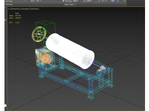 ROTARY DRUM SAND SIEVE MACHINE INDUSTRIAL SIEVING SCREENING SIEVER 3D Model