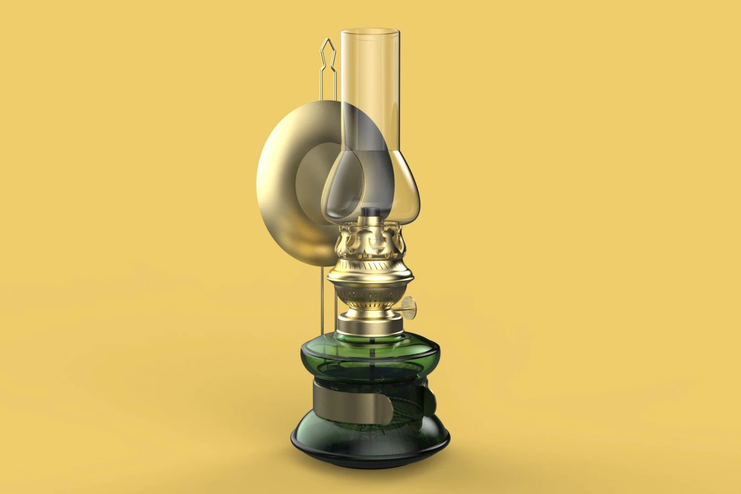 ANTIQUE BRASS LANTERN KEROSENE OIL VINTAGE LAMP LIGHT CLASSIC 3D Model .c4d .max .obj .3ds .fbx .stl .blend 
