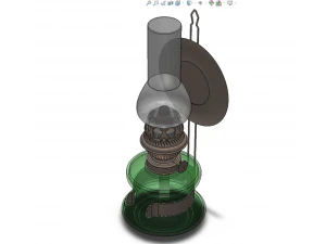 ANTIQUE BRASS LANTERN KEROSENE OIL VINTAGE LAMP LIGHT CLASSIC 3D Model