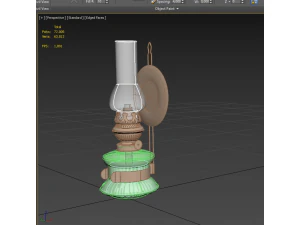 ANTIQUE BRASS LANTERN KEROSENE OIL VINTAGE LAMP LIGHT CLASSIC 3D Model