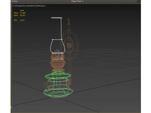 ANTIQUE BRASS LANTERN KEROSENE OIL VINTAGE LAMP LIGHT CLASSIC 3D Model