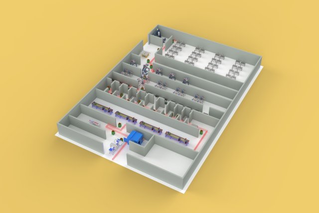 LAYOUT WORKSHOP LINE FACTORY INDUSTRIAL FLOOR PLAN PRODUCTION 3D 模型 .c4d .max .obj .3ds .fbx .stl .blend 