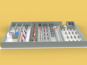LAYOUT WORKSHOP LINE FACTORY INDUSTRIAL FLOOR PLAN PRODUCTION 3D 模型