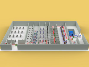 LAYOUT WORKSHOP LINE FACTORY INDUSTRIAL FLOOR PLAN PRODUCTION 3D 模型