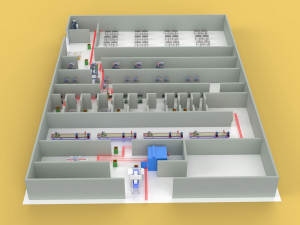 LAYOUT WORKSHOP LINE FACTORY INDUSTRIAL FLOOR PLAN PRODUCTION 3D 模型