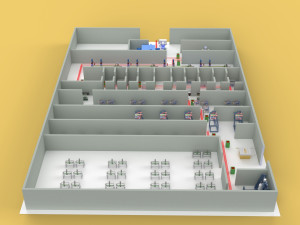 LAYOUT WORKSHOP LINE FACTORY INDUSTRIAL FLOOR PLAN PRODUCTION 3D 模型