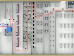 LAYOUT WORKSHOP LINE FACTORY INDUSTRIAL FLOOR PLAN PRODUCTION 3D 模型