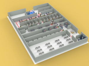 LAYOUT WORKSHOP LINE FACTORY INDUSTRIAL FLOOR PLAN PRODUCTION 3D 模型
