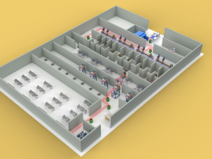LAYOUT WORKSHOP LINE FACTORY INDUSTRIAL FLOOR PLAN PRODUCTION 3D 模型