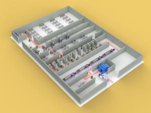 LAYOUT WORKSHOP LINE FACTORY INDUSTRIAL FLOOR PLAN PRODUCTION 3D 模型