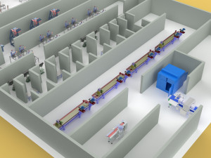 LAYOUT WORKSHOP LINE FACTORY INDUSTRIAL FLOOR PLAN PRODUCTION 3D 模型