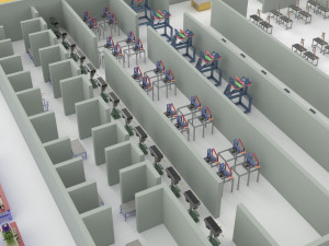 LAYOUT WORKSHOP LINE FACTORY INDUSTRIAL FLOOR PLAN PRODUCTION 3D 模型