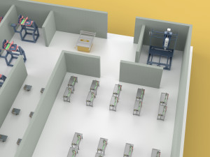 LAYOUT WORKSHOP LINE FACTORY INDUSTRIAL FLOOR PLAN PRODUCTION 3D 模型