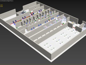 LAYOUT WORKSHOP LINE FACTORY INDUSTRIAL FLOOR PLAN PRODUCTION 3D 模型