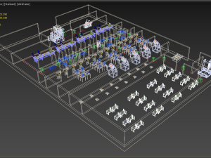 LAYOUT WORKSHOP LINE FACTORY INDUSTRIAL FLOOR PLAN PRODUCTION 3D 模型