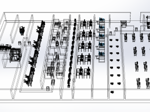 LAYOUT WORKSHOP LINE FACTORY INDUSTRIAL FLOOR PLAN PRODUCTION 3D 模型