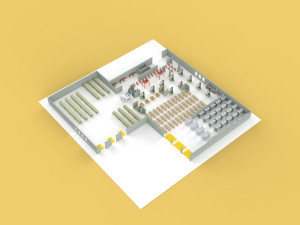 EQUIPMENT LAYOUT WORKSHOP LINE FACTORY INDUSTRIAL FLOOR PLAN 3D Model