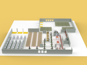 EQUIPMENT LAYOUT WORKSHOP LINE FACTORY INDUSTRIAL FLOOR PLAN Modelo 3D