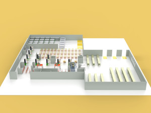 EQUIPMENT LAYOUT WORKSHOP LINE FACTORY INDUSTRIAL FLOOR PLAN Modelo 3D