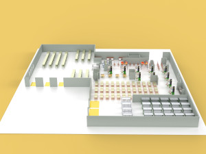 EQUIPMENT LAYOUT WORKSHOP LINE FACTORY INDUSTRIAL FLOOR PLAN Modelo 3D