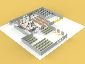 EQUIPMENT LAYOUT WORKSHOP LINE FACTORY INDUSTRIAL FLOOR PLAN Modelo 3D