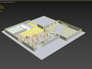 EQUIPMENT LAYOUT WORKSHOP LINE FACTORY INDUSTRIAL FLOOR PLAN 3D Model