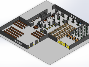 EQUIPMENT LAYOUT WORKSHOP LINE FACTORY INDUSTRIAL FLOOR PLAN Modelo 3D