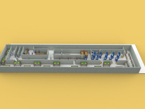PRODUCTION LINE LAYOUT WORKSHOP FACTORY INDUSTRIAL FLOOR PLAN 3D-Modell