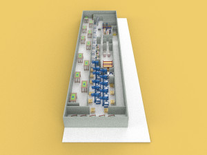 PRODUCTION LINE LAYOUT WORKSHOP FACTORY INDUSTRIAL FLOOR PLAN 3D-Modell