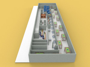 PRODUCTION LINE LAYOUT WORKSHOP FACTORY INDUSTRIAL FLOOR PLAN 3D-Modell