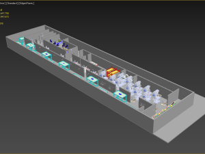 PRODUCTION LINE LAYOUT WORKSHOP FACTORY INDUSTRIAL FLOOR PLAN 3D-Modell