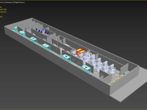 PRODUCTION LINE LAYOUT WORKSHOP FACTORY INDUSTRIAL FLOOR PLAN 3D Model