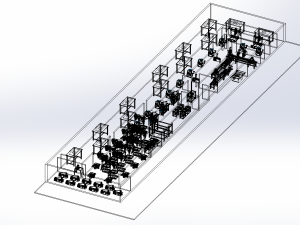 PRODUCTION LINE LAYOUT WORKSHOP FACTORY INDUSTRIAL FLOOR PLAN 3D-Modell