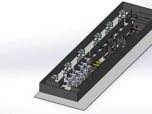 PRODUCTION LINE LAYOUT WORKSHOP FACTORY INDUSTRIAL FLOOR PLAN 3D Model
