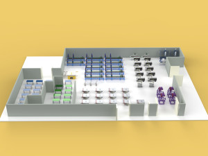 FLOOR PRODUCTION PLAN WORKSHOP LINE FACTORY LAYOUT INDUSTRIAL 3D Model