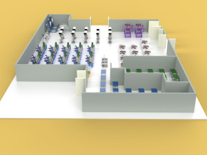 FLOOR PRODUCTION PLAN WORKSHOP LINE FACTORY LAYOUT INDUSTRIAL 3D Model