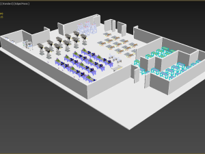 FLOOR PRODUCTION PLAN WORKSHOP LINE FACTORY LAYOUT INDUSTRIAL 3D Model