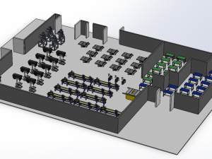 FLOOR PRODUCTION PLAN WORKSHOP LINE FACTORY LAYOUT INDUSTRIAL 3D Model