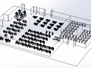 FLOOR PRODUCTION PLAN WORKSHOP LINE FACTORY LAYOUT INDUSTRIAL 3D Model