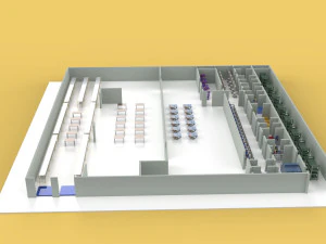 ASSEMBLING WORKSHOP LINE FACTORY INDUSTRIAL FLOOR PLAN PRODUCTION 3D Model